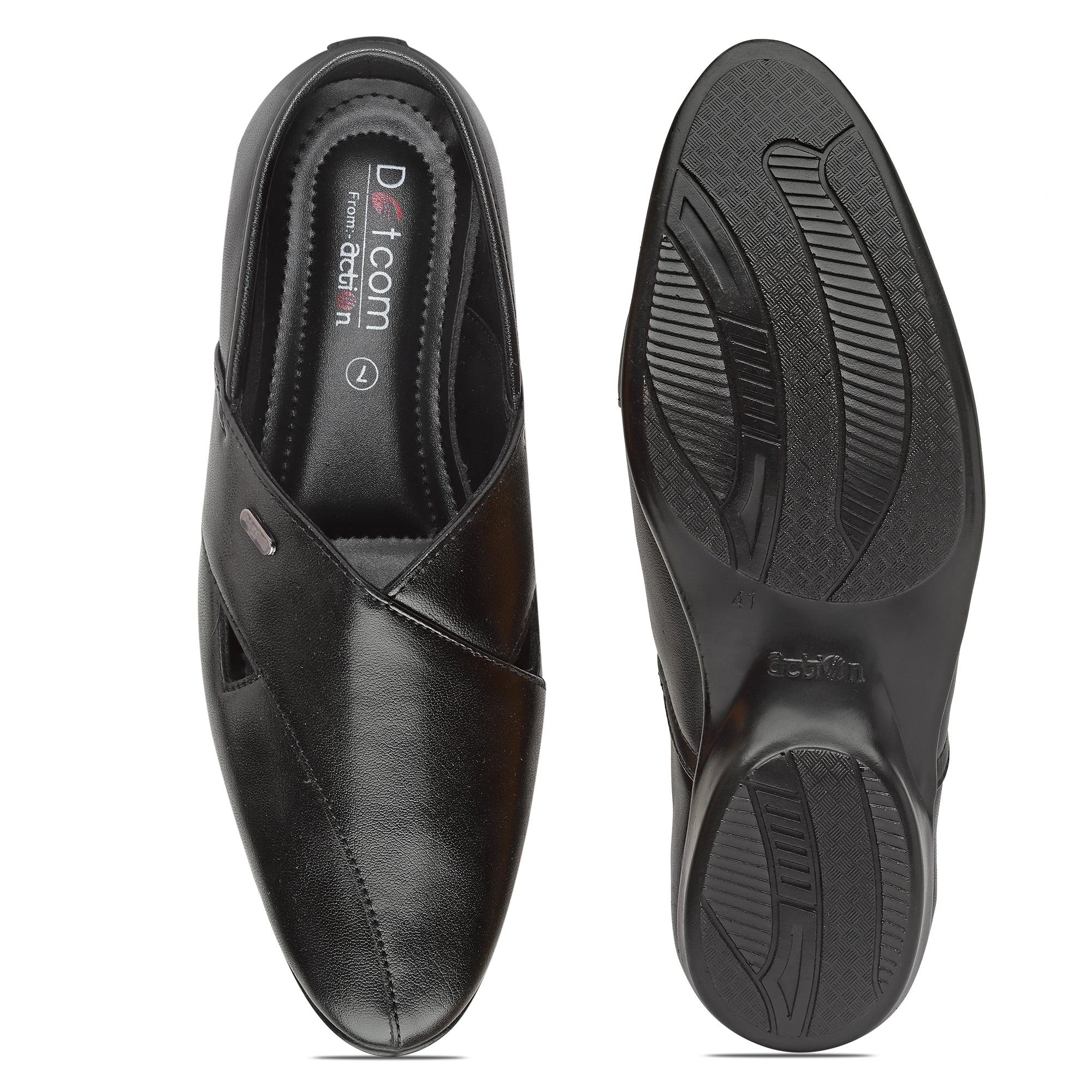 Action D-502-BLACK Men Ethnic Shoes