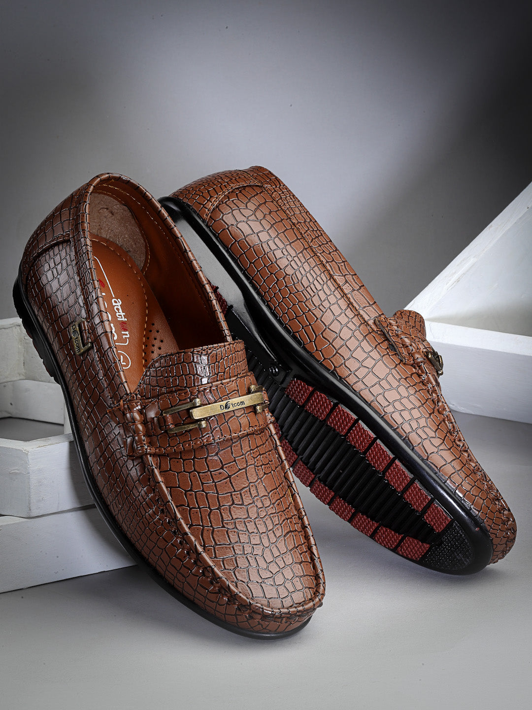 Dotcom DRIVE 132 Comfortable Stylish Snake Print Casual Loafers For Men